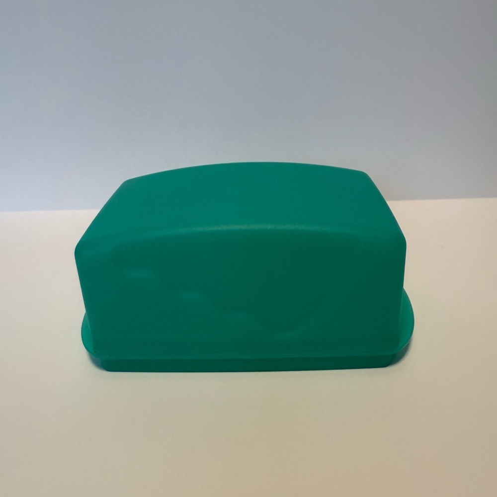 Tupperware Impressions Butter Dish Teal Green Holds 1lb | Reversible Tray